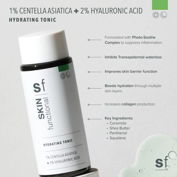 Skin Functional Hydrating Tonic 1% Centella Asiatica + 2% Hyaluronic Acid