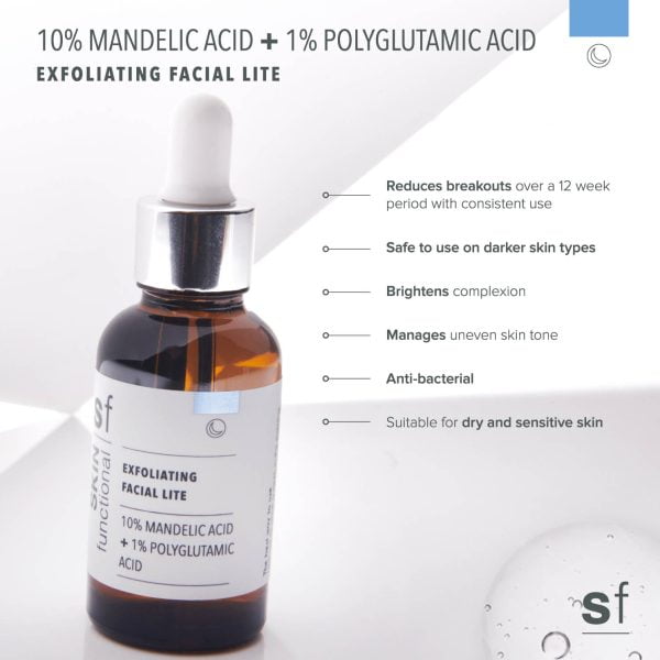 Skin Functional Exfoliating Facial Lite | 10% Mandelic Acid + 1% Polyglutamic Acid