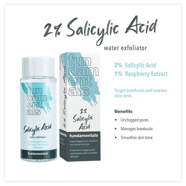 Fundamentals Skincare 2% Salicylic Acid, Clogged Pores, breakouts, uneven skin tone