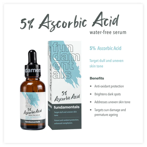 Fundamentals Skincare 5% Ascorbic Acid, Targets dull and uneven skin tone